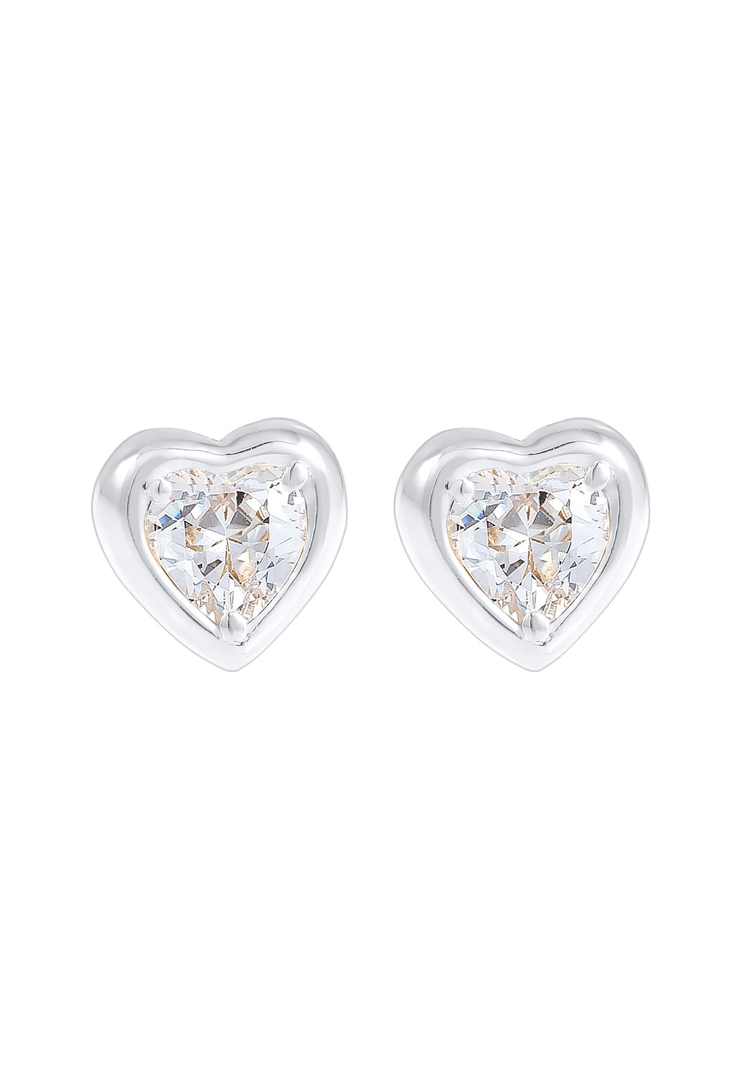 Elli Femmes clous d'oreilles cœur amour avec cristaux de zirconium en argent sterling 925