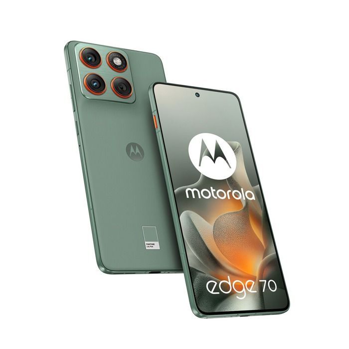 Smartphone Motorola Edge 70 de 6,67 pulgadas, 5G, doble SIM, 512 GB, color verde lima.