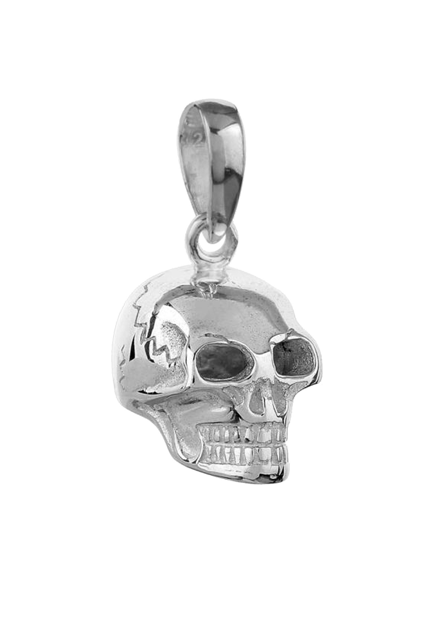 KUZZOI Hommes pendentif tête de mort Skull Gothic en argent sterling 925