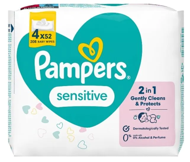 Pampers Chusteczki Sensitive 4x52 szt.