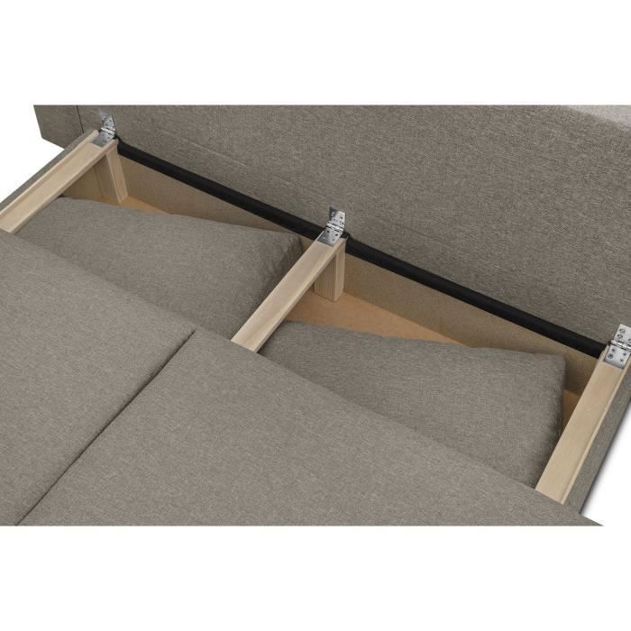Schlafsofa – 3-Sitzer – MIKA – Beigefarbener Stoff – Staufach – B 192 x H 84 x T 93 cm