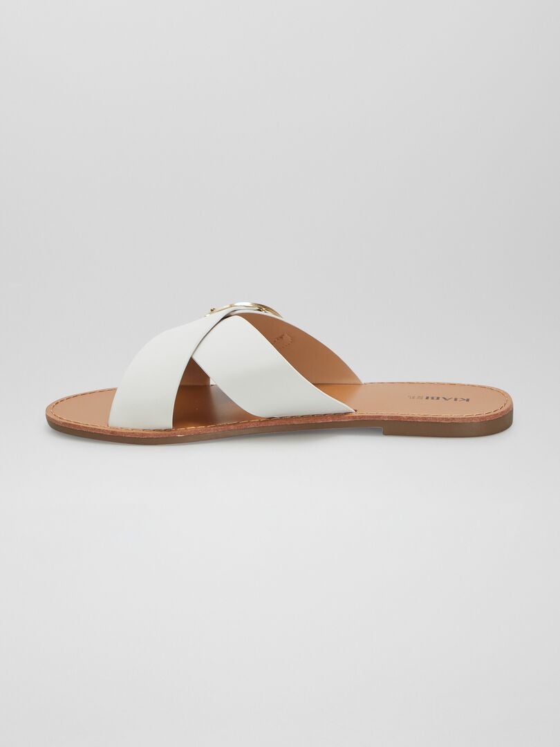 Sandalen met gespdetails - WIT