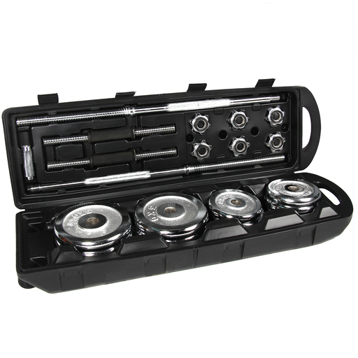  50-kg-Hantelset und verchromte Stangen Ø 25 mm