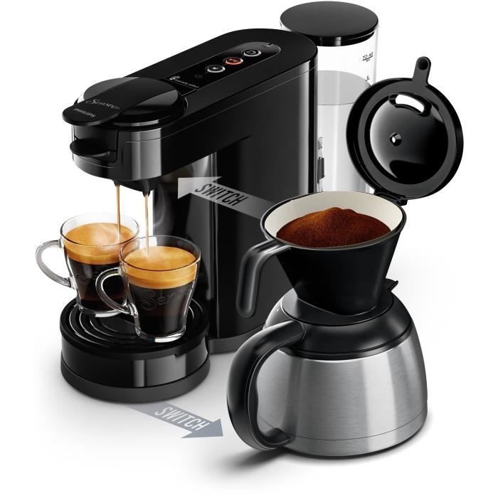 Cafetera de cápsulas - PHILIPS - SENSEO - HD6592/65 - Interruptor 2 en 1 para cápsulas y filtros - Negra