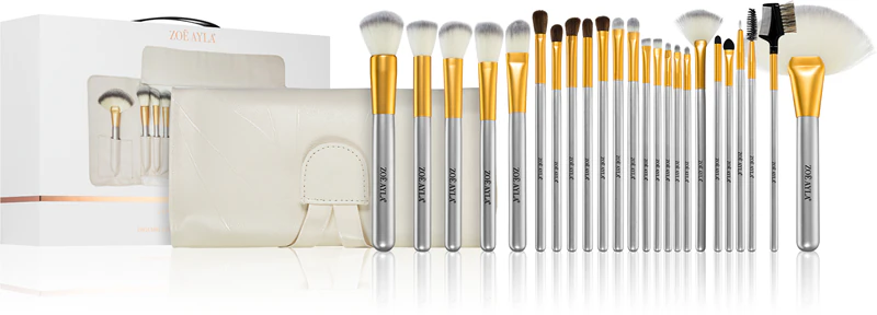 Zoë Ayla Make-up-Pinselset, 24-teiliges Pinselset mit Etui