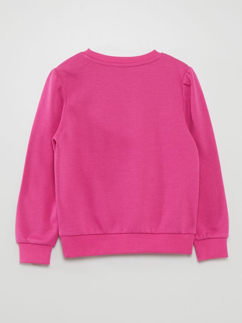 Trui met ronde hals van fleece - ROZE