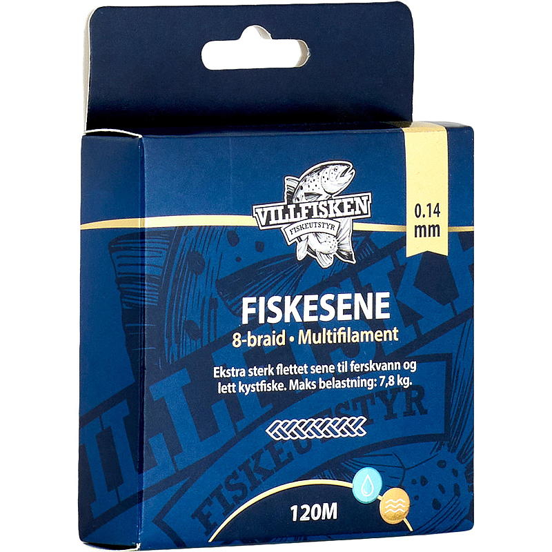 Villfisken Lenza da pesca 8 trecce 0,14 mm, 120 m, Villfisken