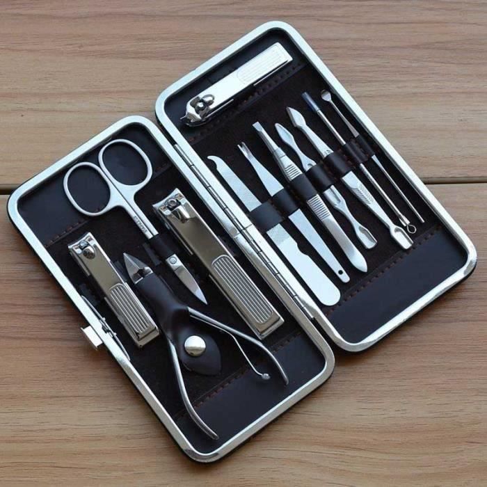 Professionele 12-delige nagelkunstset, manicure- en pedicureset, nagelknipper, nagelverzorging