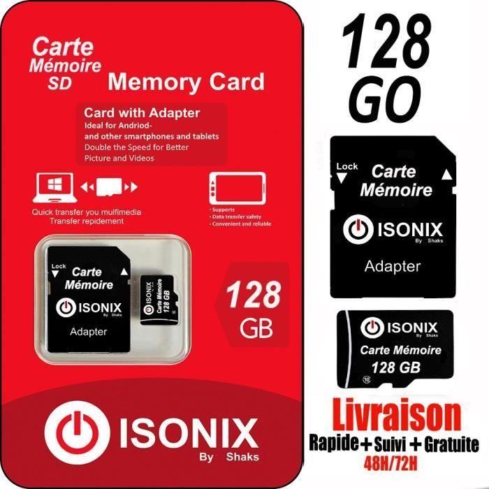 128 GB Micro-SD-Speicherkarte SDHC/SDXC - ISONIX - Klasse 10