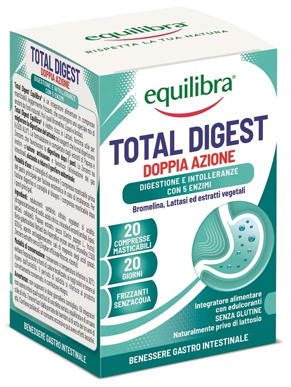 EQUILIBRA Equilibra Total Digest 20 kauwtabletten Ondersteuning van de spijsvertering
