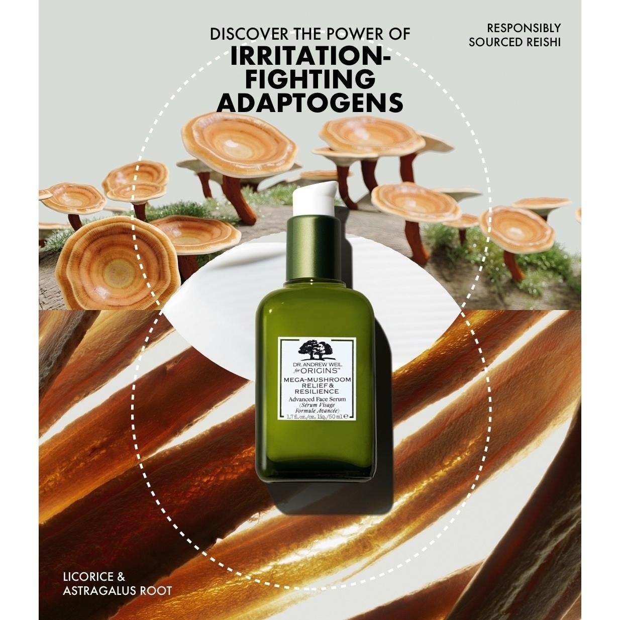 Vlažilni serum Origins Dr. Andrew Weil za obraz Origins™ Mega-Fungus za večjo odpornost in sijoč videz – 50 ml