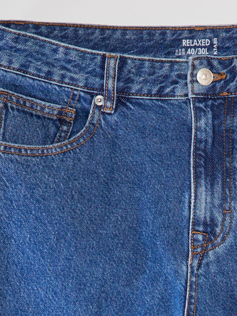 Calça jeans de corte folgado - AZUL