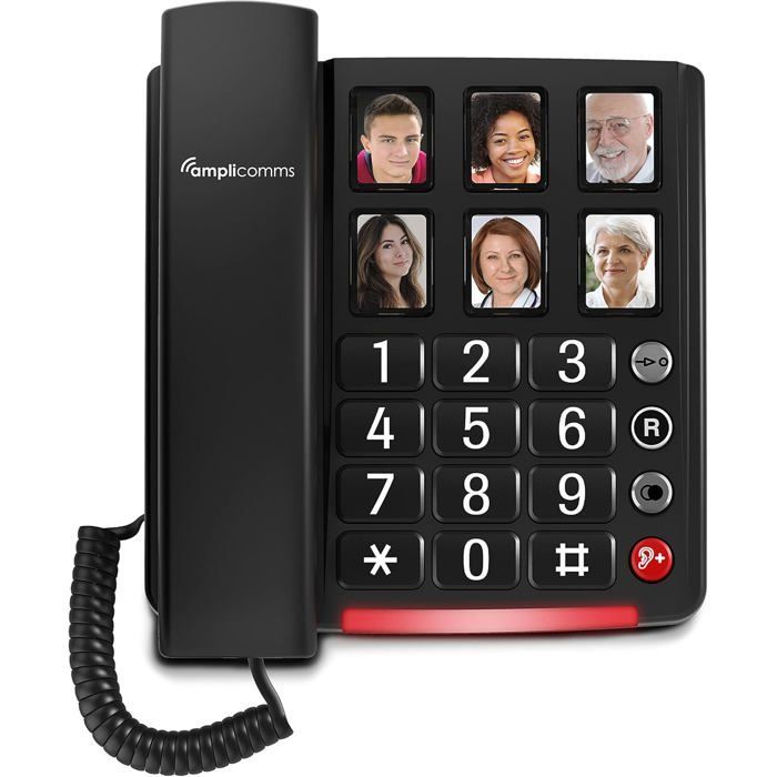 Telefono fisso con tasti grandi - FEBEST - Bigtel 40 Plus - Amplificazione audio di 40 dB - Suonerie extra forti