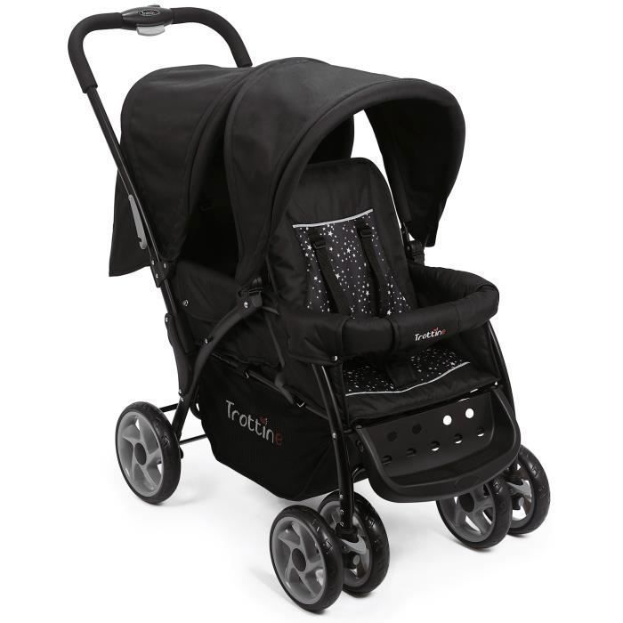 TROTTINE TWINBI Passeggino Doppio Black Star