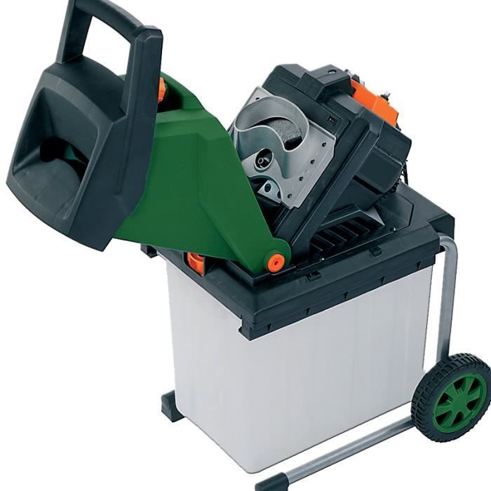 Trituradora de jardín de 2500 W para compostaje y acolchado.