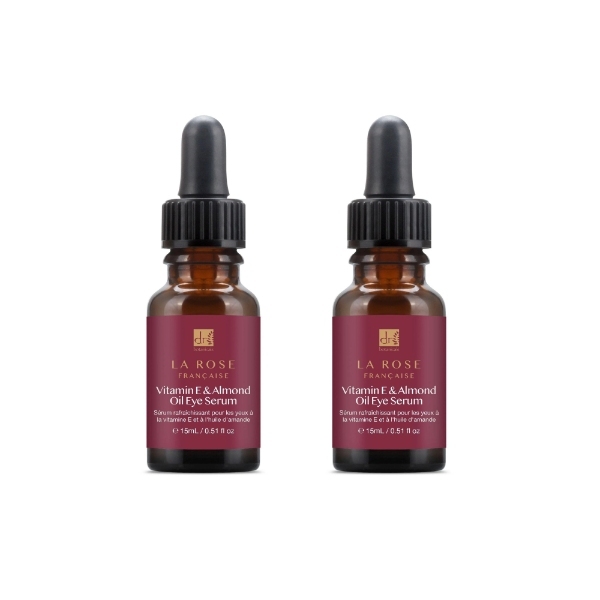 Siero contorno occhi Dr Botanicals La Rose Francaise, confezione doppia da 2 x 15 ml