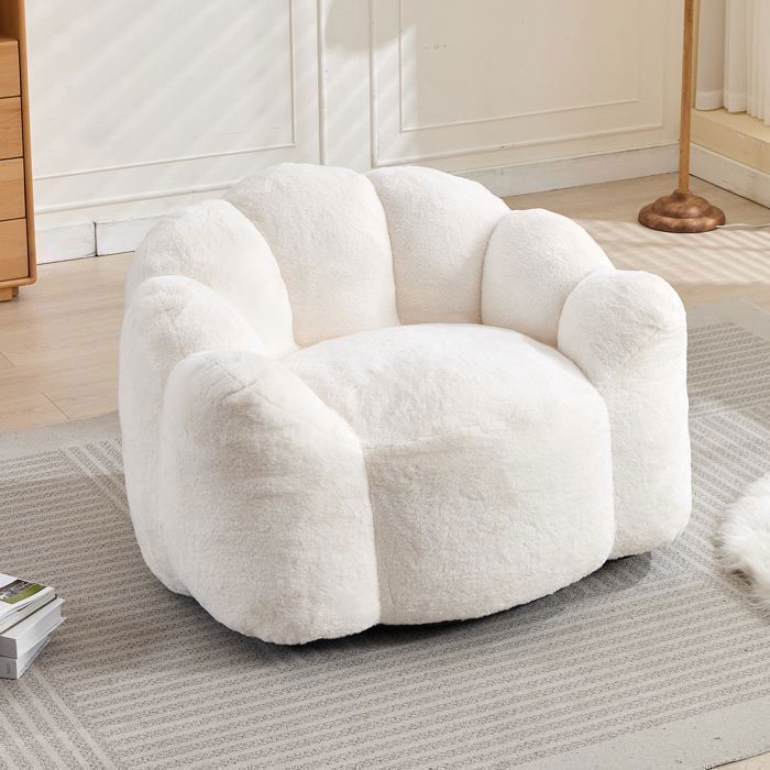 LINHOO Pouf - Poire Canapé Paresseux Compact Lotus pour Adultes, Velours Doux à Poils Courts, Sans Montage, Léger et Déplaçable