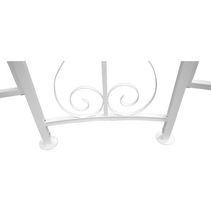 Gazebo da giardino in metallo stile ferro battuto, diametro 300 x altezza 305 cm - Bianco - TILCARA