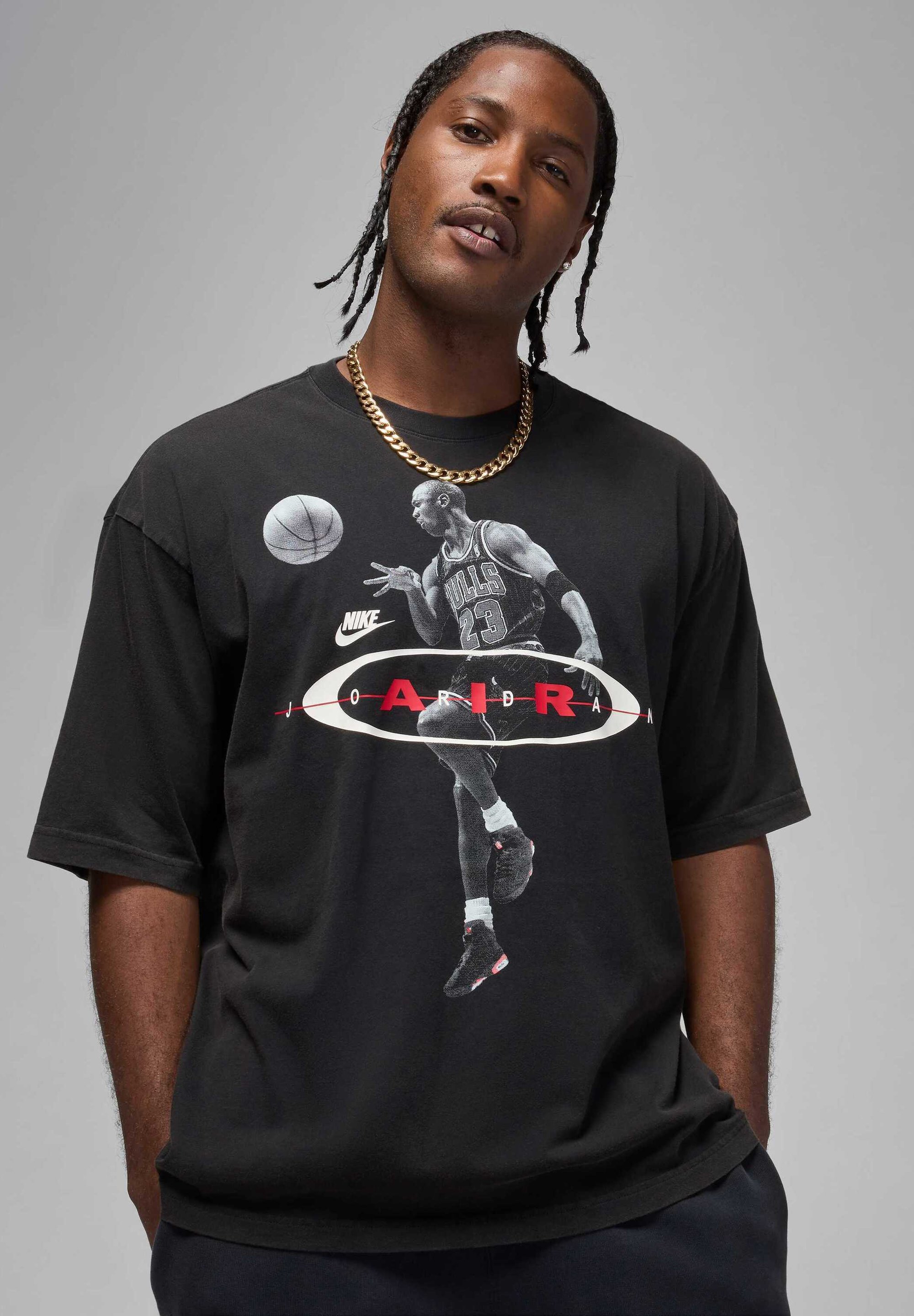 Jordan AIR REISSUE - T-shirt met print - zwart/wit