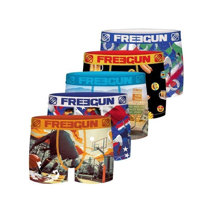 Freegun Surprise Mikrofaser-Boxershorts, 5er-Pack für Jungen