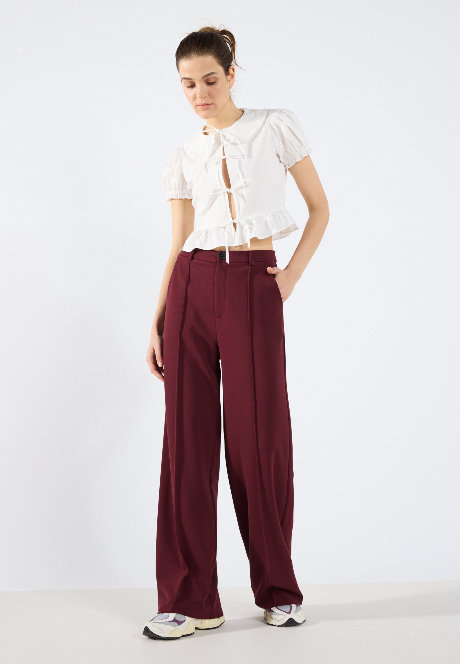 Even&Odd TAILORED WIDE LANG - Pantalon - Port Royale