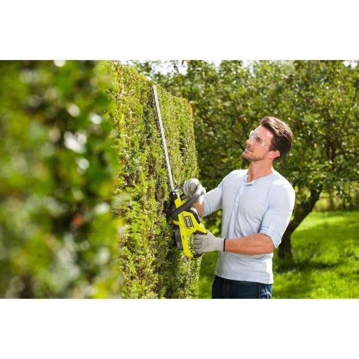 RYOBI - Cortasetos ONE+ de 18 V - Cuchillas de 45 cm - Espacio entre cuchillas de 18 mm - 1 batería de litio+ de 18 V y 2,0 Ah y 1 cargador de 1,5 A - RHT184520