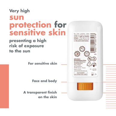 Avène Sun Care SunsiStick KA SPF50 aurinkosuojapuikko aktiiniselle keratoosille