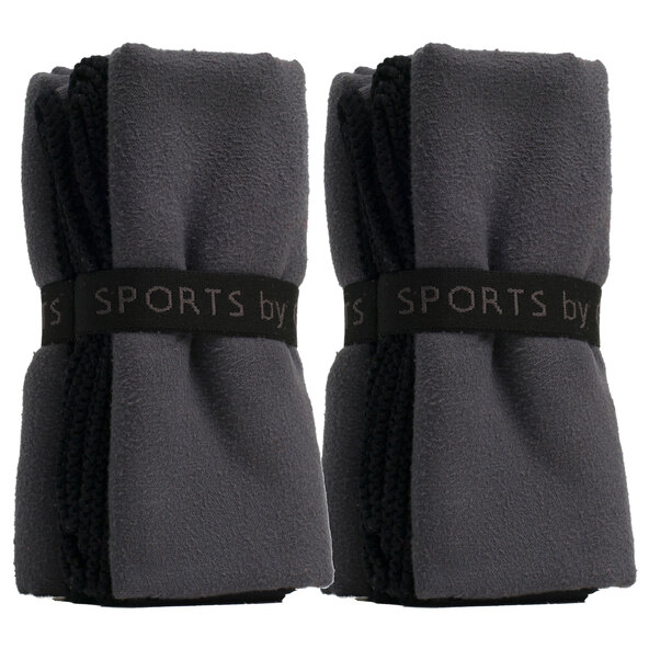 Sporthandtuch, 2er Set, 70 x 140 cm, anthrazit
