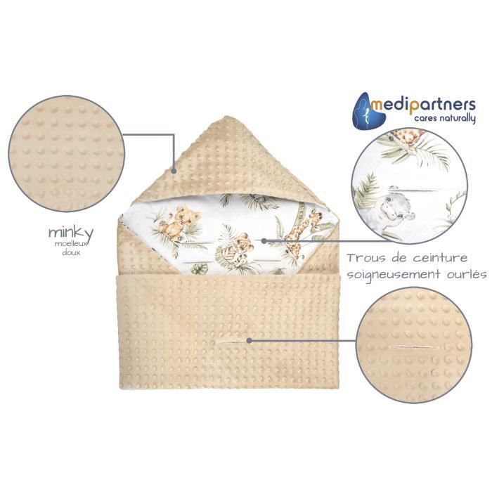 Medi Partners 100% Cotton Baby Wrap Blanket, for Winter, Baby Nest, Car Seat, Stroller, Soft 85x85 cm