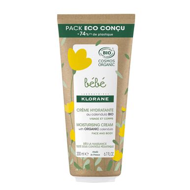 Klorane Baby Moisturising Cream BIO Kasvojen ja vartalon kosteusvoide 0 kuukautta 200 ml 200 ml