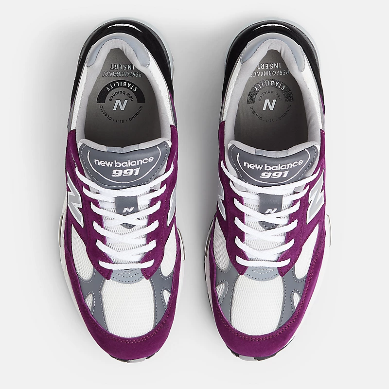 Gemaakt in het VK 991v1 Bright Renaissance herenschoenen - Druivensap met legering en zwart