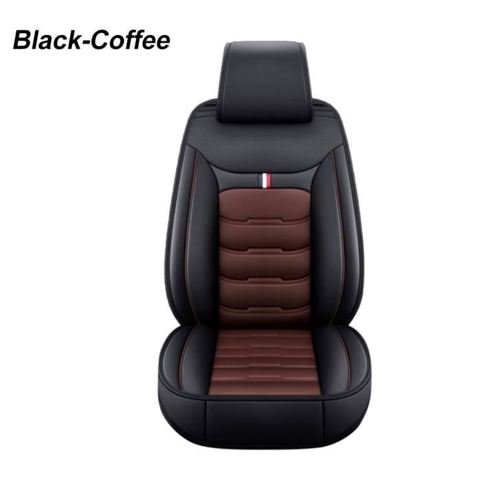 Funda para asiento de coche - MOMOTOU - Delantera individual - Piel sintética - Negra y roja - Universal