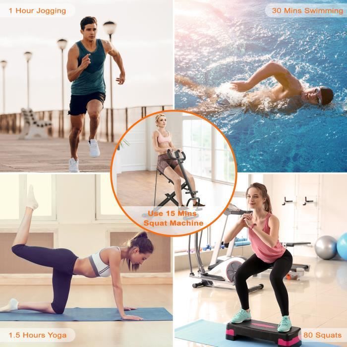 Entrenador abdominal - Carga máxima 120 kg - Máquina de ejercicios abdominales Total Crunch Fitness Machine Rider - Ab Booster Plus - Negro