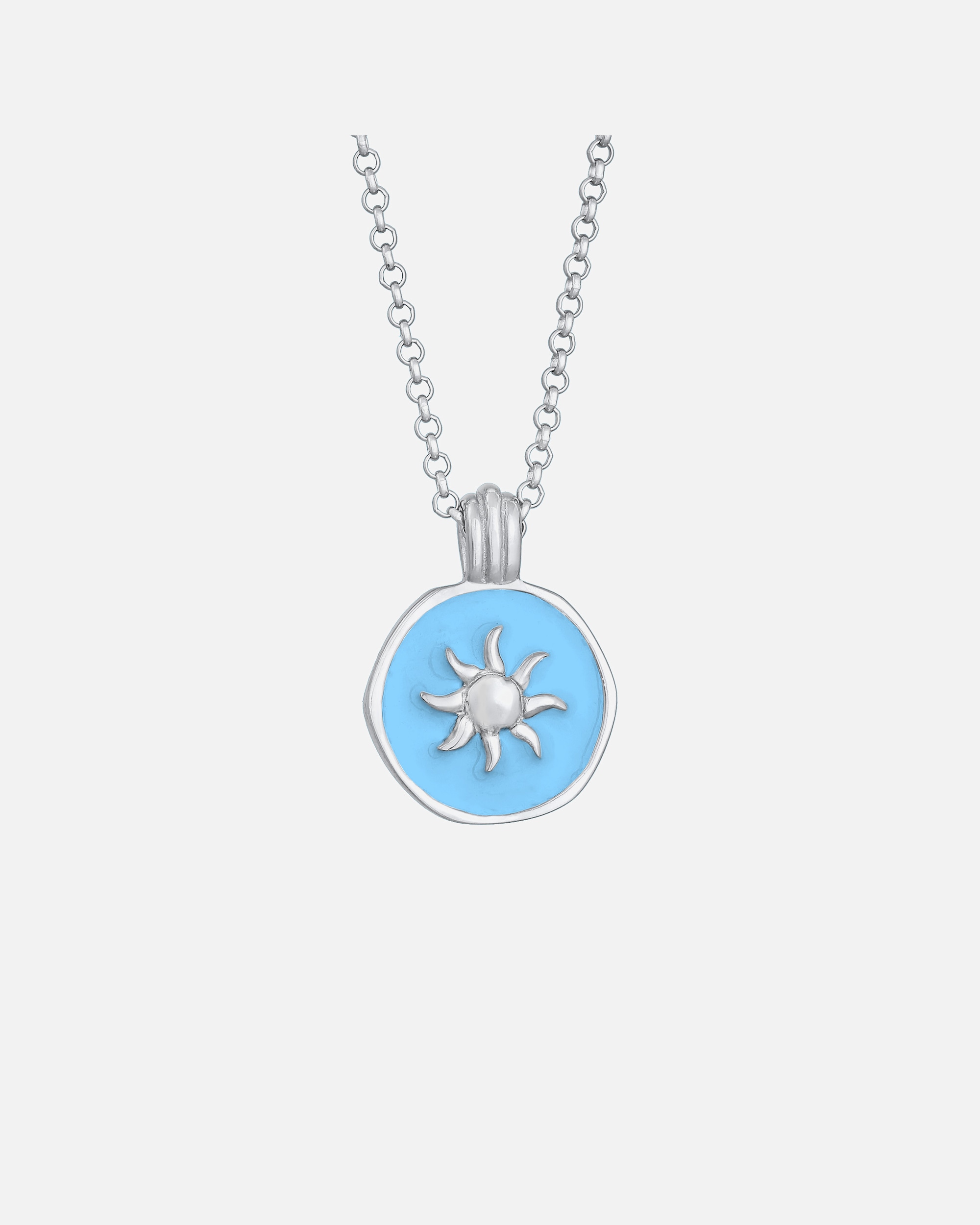 Elli Femmes Pendentif Monnaie Symbole du Soleil avec émail en argent sterling 925