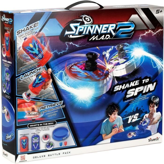 Partyspel - SILVERLIT - SPINNER MAD 2 - 2 draaitollen - 1 arena - Vanaf 5 jaar