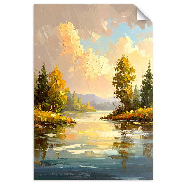 Naklejka na ścianę Feeby Jezioro Drzewa Pejzaż Natura 20x30