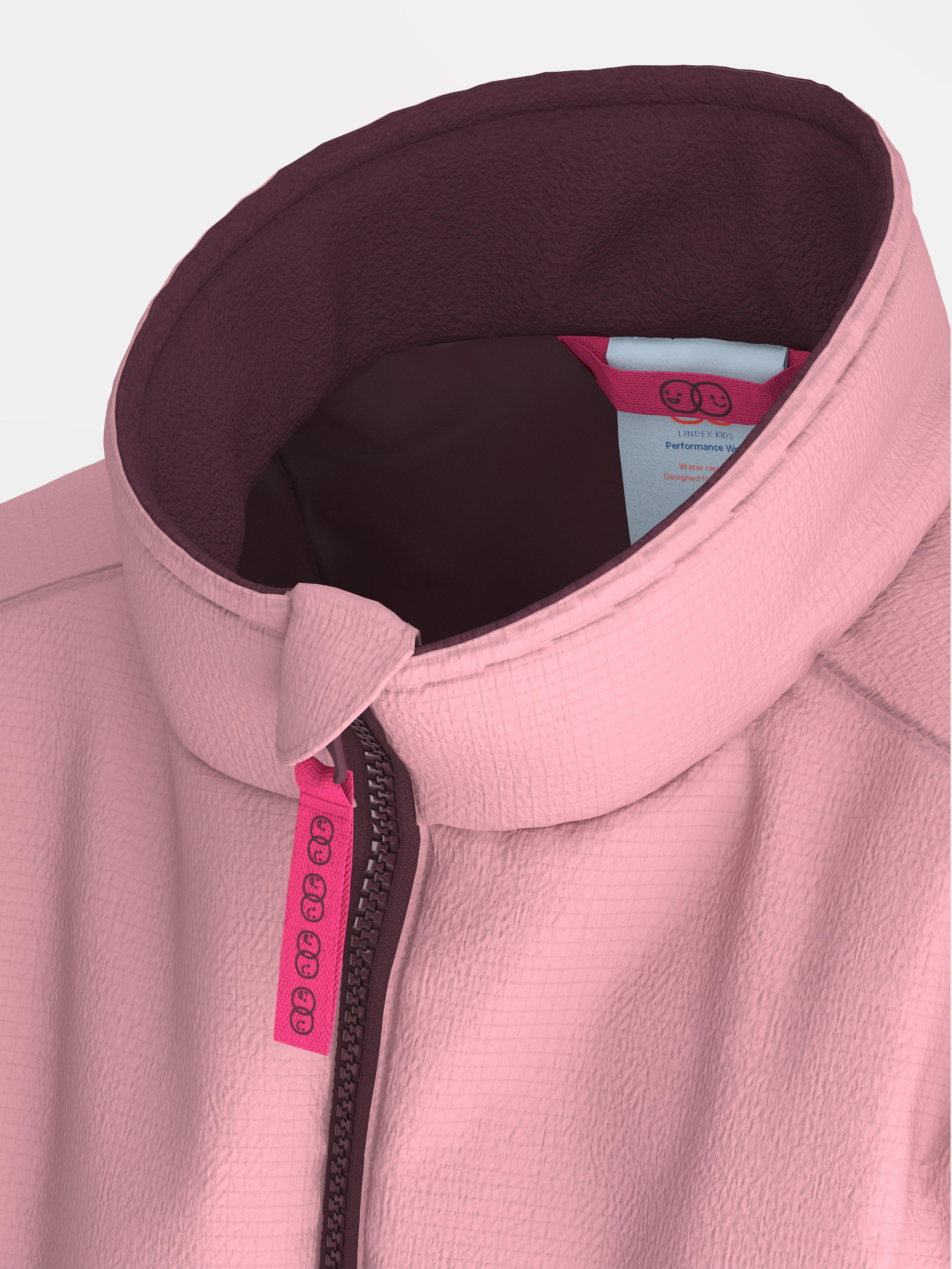 Voděodolná, lehká zateplená bunda – Dětské funkční oblečení Dusty Pink