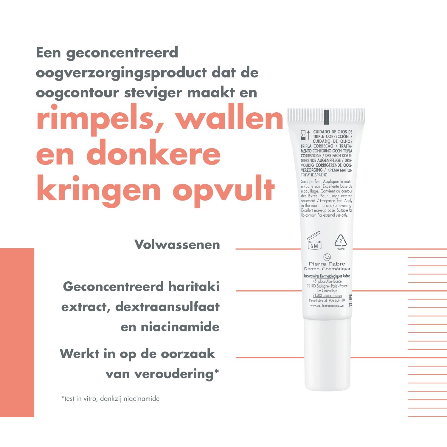 Avène hialuronskābes Activ B3 trīskāršās korekcijas acu krēms - 15 ml