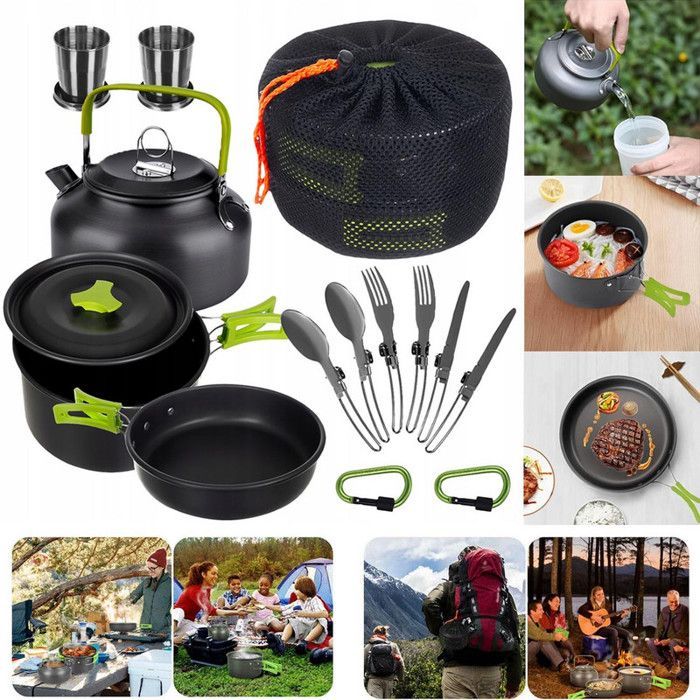 Set de cuisine de camping RELOAD 18 en 1 Bouilloire, Poêle, Casserole, Couverts