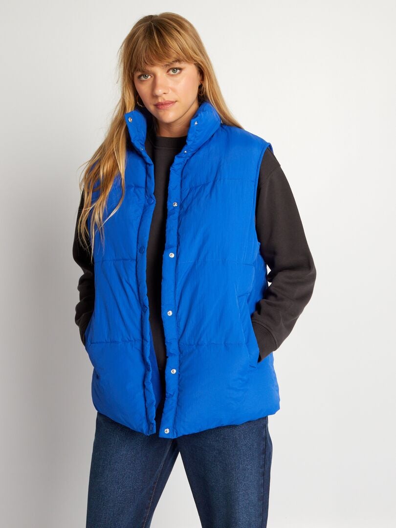 Mouwloos gewatteerd donsjack - blauw