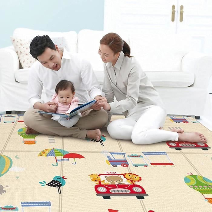 Safe, waterproof, foldable, thick foam play mat for babies, suitable for indoor, outdoor, and travel use.