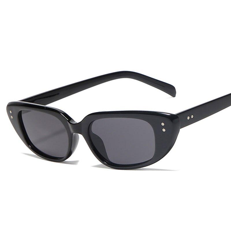 49074 Occhiali da sole a occhi di gatto con montatura piccola e rivetti, modello uomo e donna, alla moda, protezione UV400, occhiali vintage