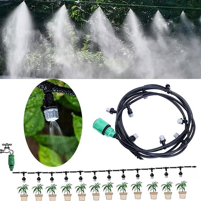 Sistema di nebulizzazione per patio da 10 m, kit di nebulizzazione, sistema di nebulizzazione per esterni, sistema di nebulizzazione per giardino, etichetta refrigerata