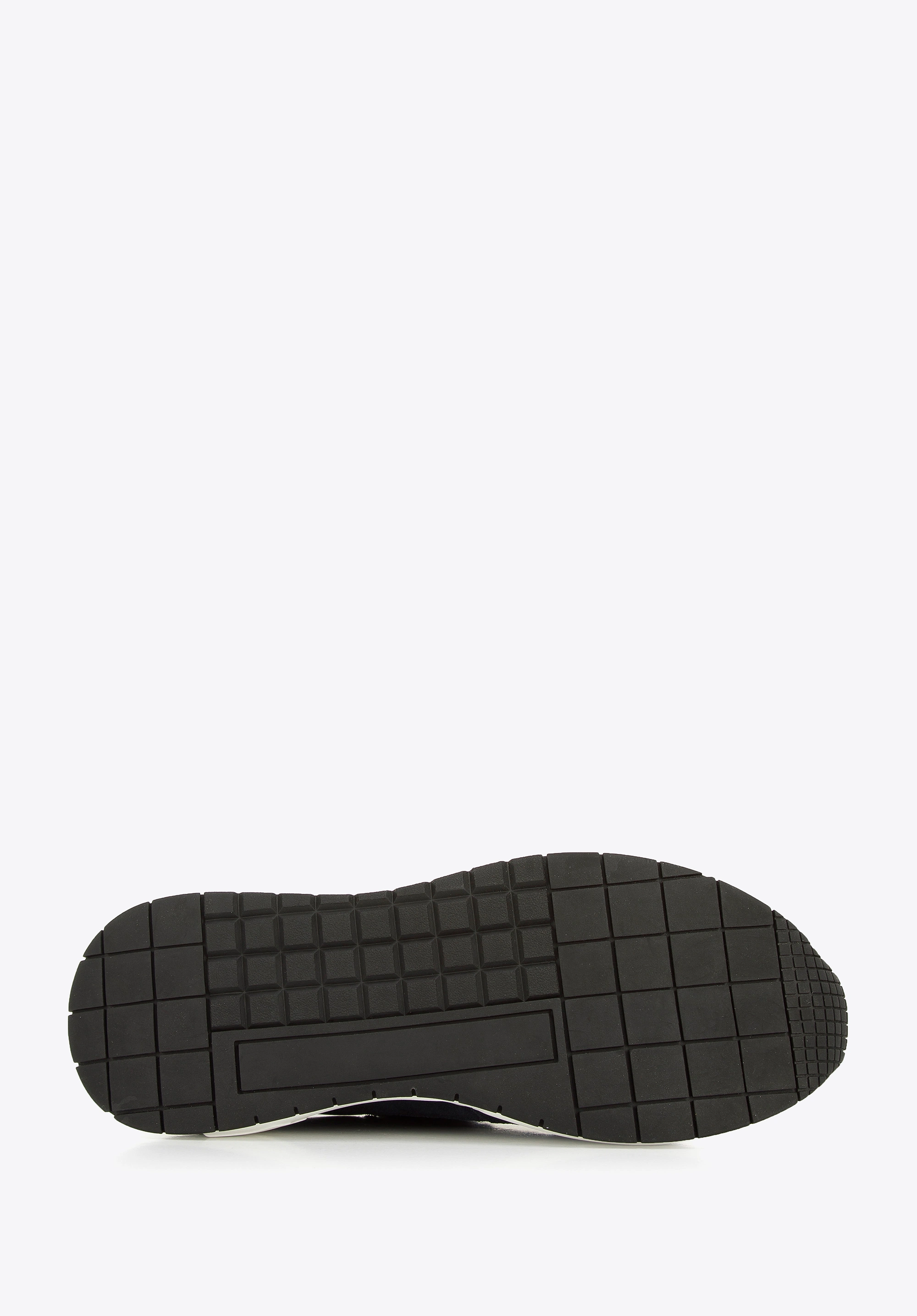 Męskie sneakersy skórzane z motywem w jodełkę niebiesko-czerwone