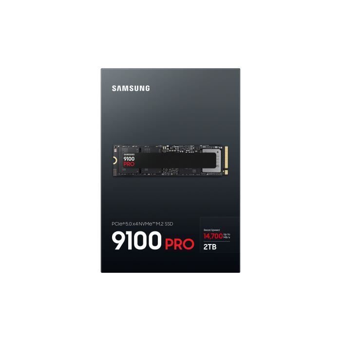Samsung - 9100 PRO - SSD Interne - NVMe M.2 PCIe 5.0 x4 - 2 To - Vitesse de lecture jusqu'à 14 800 Mo/s - MZ-VAP2T0BW
