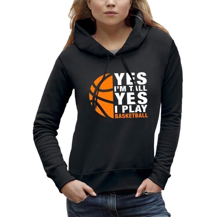 BASKETBALL Hoodie - Yes I'm tall, yes I play basketball - PIXEL EVOLUTION - Women's