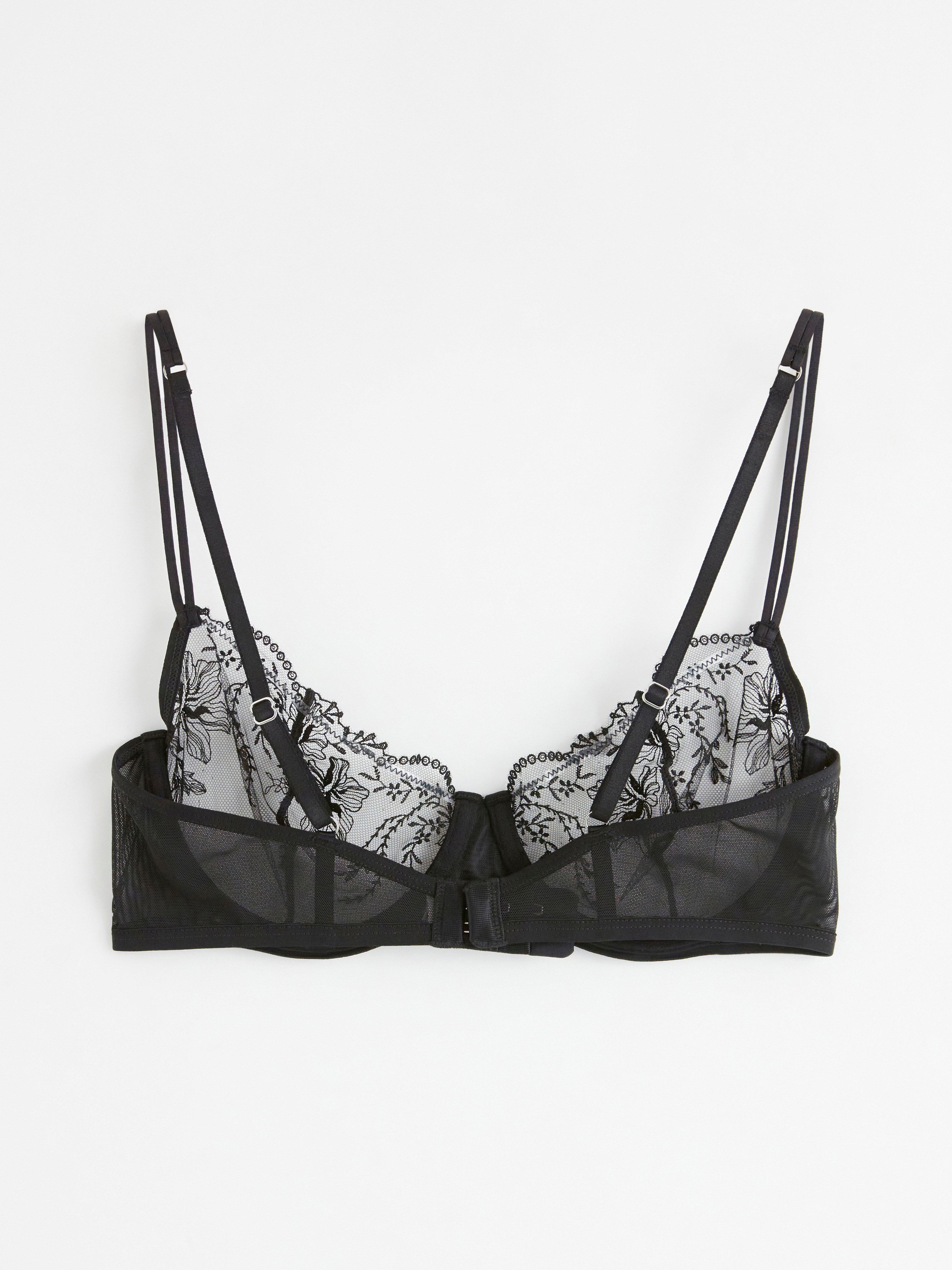 ella m – Senna upolstret BH med blonder Svart