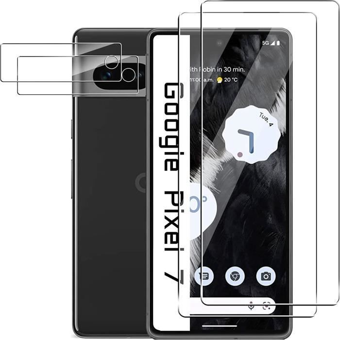 Pellicola protettiva in vetro temperato per Google Pixel 7, 2 pellicole protettive per lo schermo + 2 pellicole protettive per la fotocamera posteriore, senza bolle, antigraffio, ultra resistente, durezza 9H.