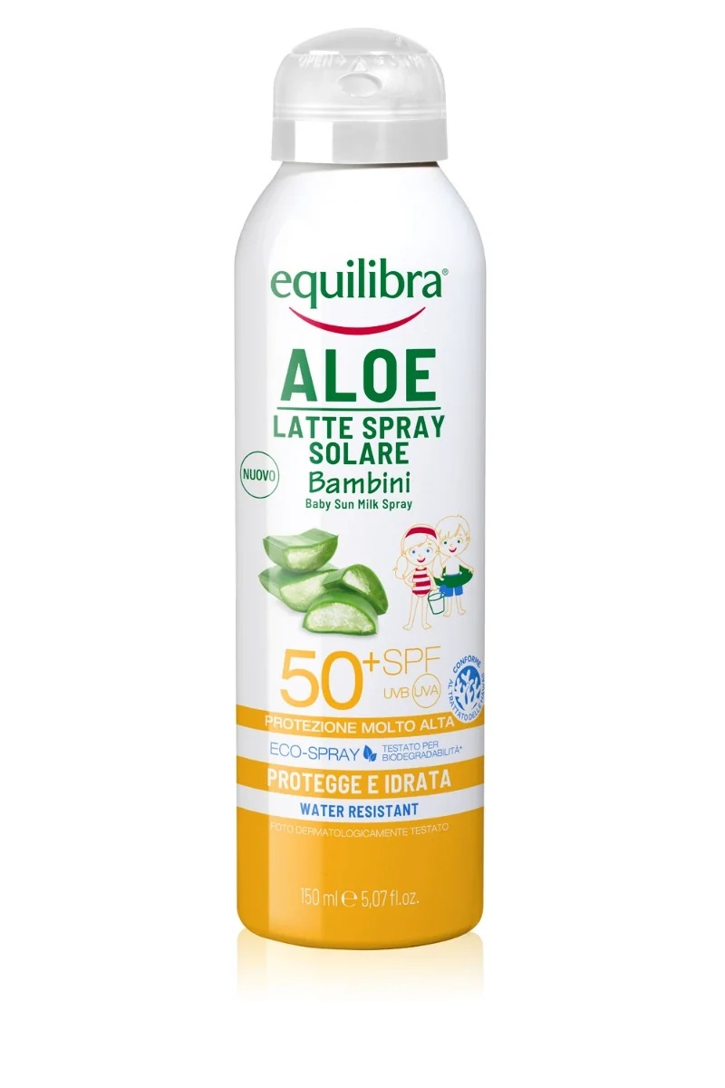 EQUILIBRA Equilibra Aloe Milk Spray protector solar para niños 50+ 150 ml protección infantil