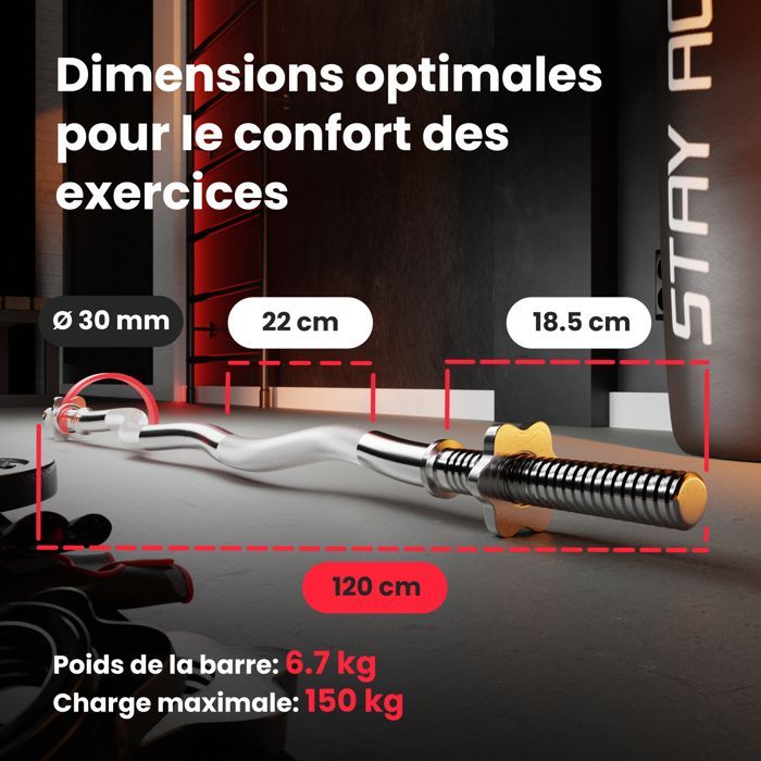 Hop-Sport 57kg Hantelset mit 120cm langer Stange und Gewichtsscheiben für Krafttraining (4 x 10kg, 2 x 5kg)